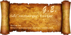 Günszberger Eszter névjegykártya